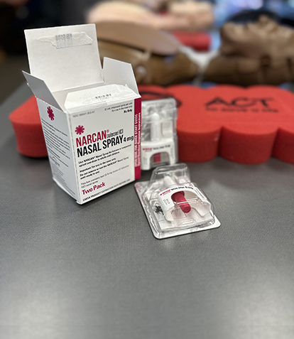 An open box of Narcan